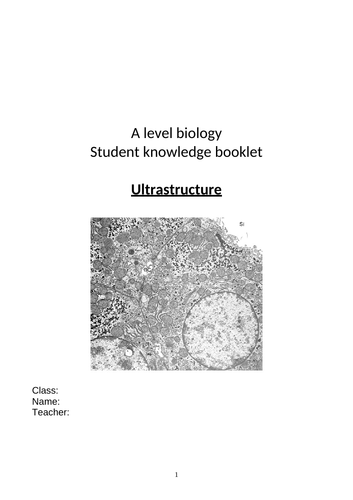 OCR A level biology: Module 2, Cell Structure -ENTIRE SOW INCLUDING ...