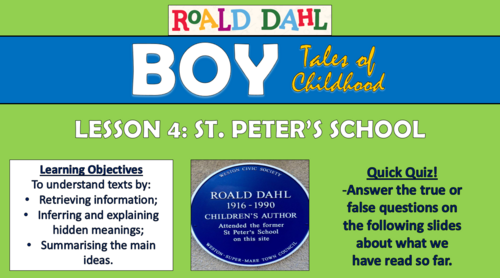 Boy - Roald Dahl - Chapters 10-13: St. Peter's School - Double Lesson!