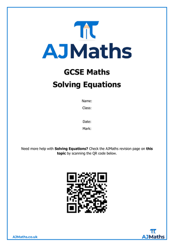GCSE Maths | Solving Equations | Edexcel Foundation | Teaching Resources