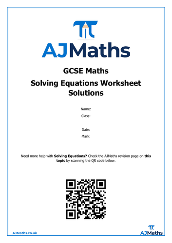 GCSE Maths | Solving Equations | Edexcel Foundation | Teaching Resources