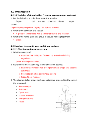AQA Biology GCSE Paper 1 Revision | Teaching Resources