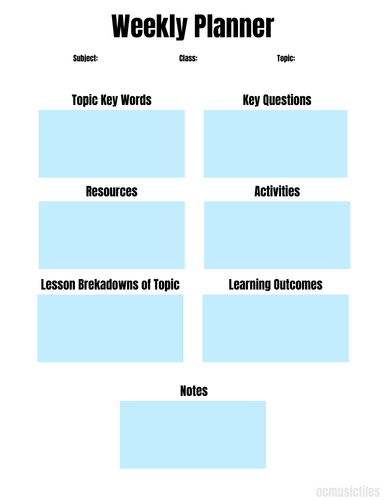 FREE - Weekly Lesson Planner Template | Teaching Resources