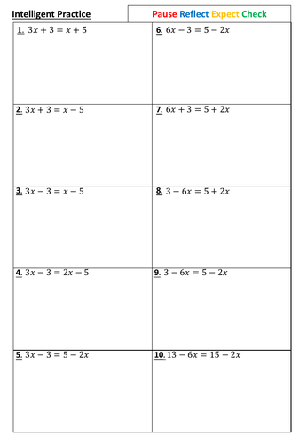 Solving Equations with Unknown on Both Sides | Teaching Resources