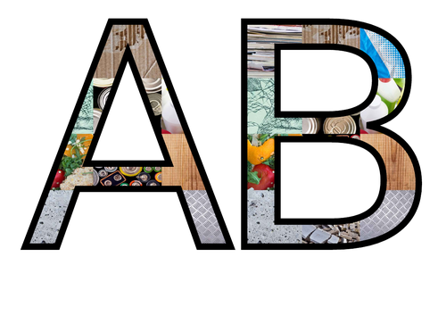 SCIENCE Materials Modern Lettering Set Display, Colourful, Whole ...