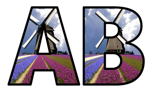Windmill - Modern Lettering Set Display, Colourful, Whole Alphabet ...
