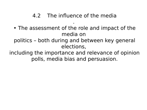 A Level Politics - Electoral systems, voting behaviour, and the media ...