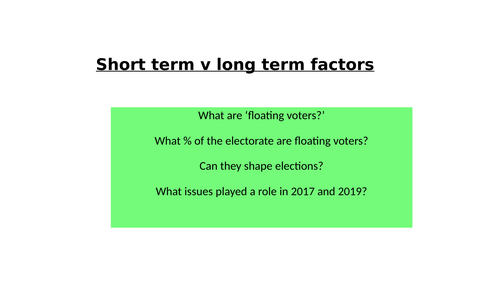 A Level Politics - Electoral systems, voting behaviour, and the media ...