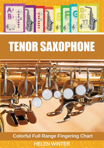 Tenor Saxophone. Colorful Full Range Fingering Chart (Saxophone