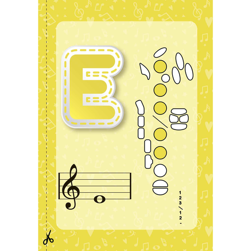 Tenor Saxophone. Colorful Full Range Fingering Chart (Saxophone