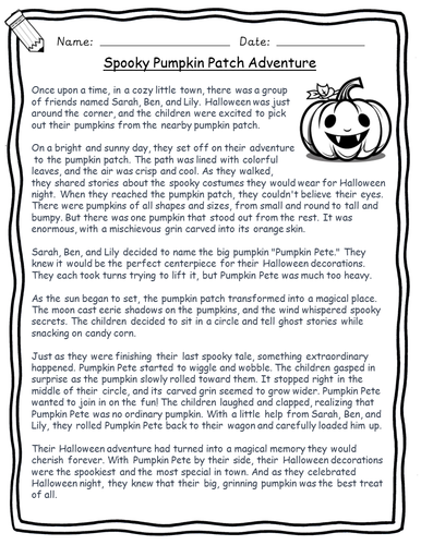 Halloween reading comprehensions for all ages - Fiction and non-fiction ...
