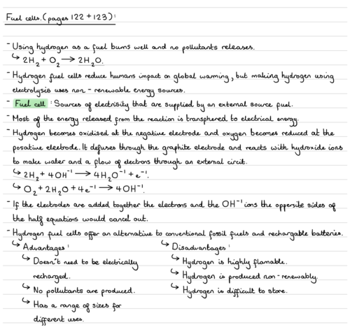 C7: Energy Changes revision notes | Teaching Resources