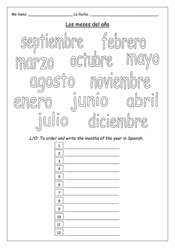 SPANISH - MONTHS AND SEASONS | Teaching Resources