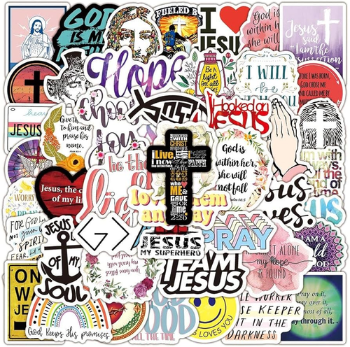 Jesus Stickers Modern Lettering Set Display, Colourful, Whole Alphabet ...