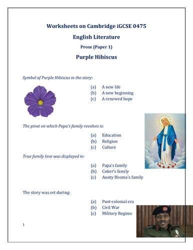 purple hibiscus essay questions igcse