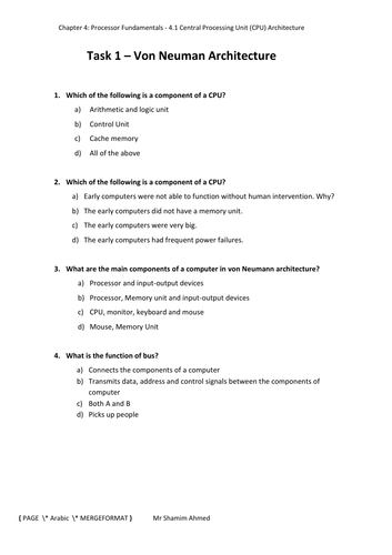 AS Computer Science - Unit 4 Processor Fundamentals- 4.1 Central ...
