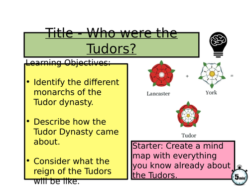 Who were the Tudors? Introduction - KS3 History Tudors | Teaching Resources