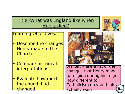 Henry VIII’s Death - KS3 History Tudors | Teaching Resources