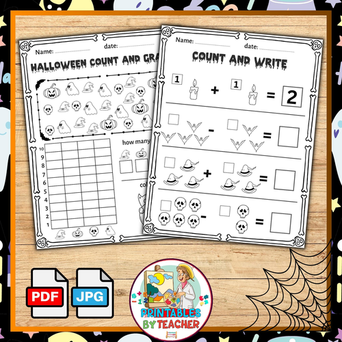 Halloween Math Worksheets and Fall Pumpkin Activities | October Morning Work k-2