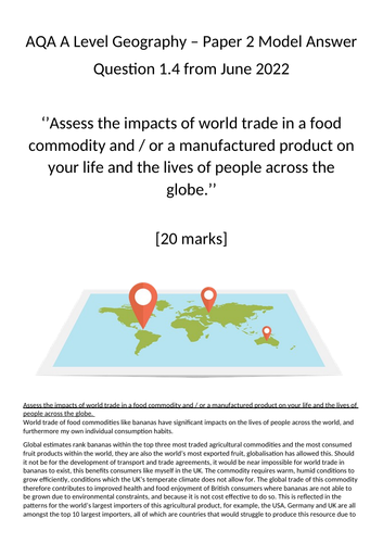 aqa a level geography banana case study