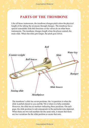 Trombone Position Chart Trombone Fingering Chart Teaching Resources