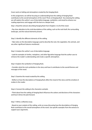 Picnic at Hanging Rock Cambridge 0475 Literature | Teaching Resources
