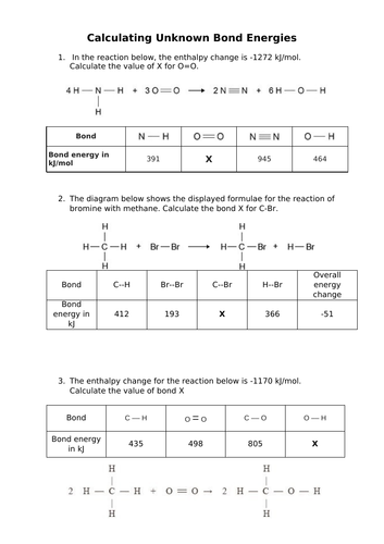 Bond Enthalpy - AQA GCSE