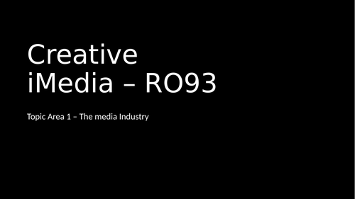 NEW Creative iMedia OCR Nationals - R093 - Lesson 3 - Topic 1 ...