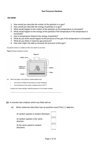 Gas Pressure | Teaching Resources