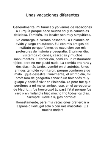 Viva 2 - Module 1 Mis Vacaciones - Units 1-4 | Teaching Resources