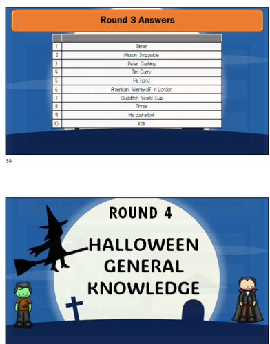 Hallowe'en Table Quiz