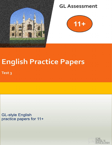 GL Style 11+ English Practice Paper 3 | Teaching Resources