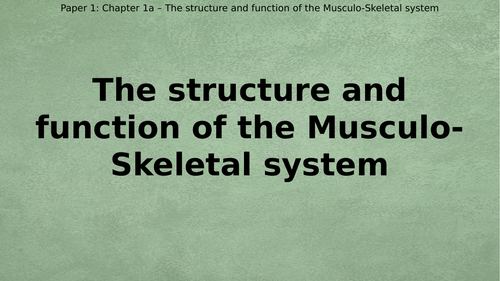 1a Musculo Skeletal System PPT and book. AQA GCSE PE | Teaching Resources