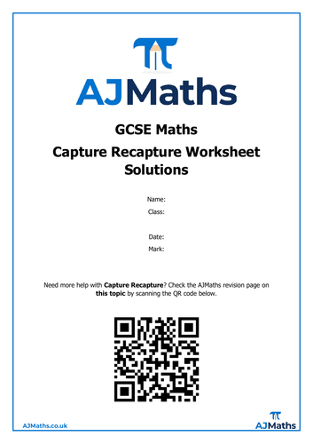 GCSE Maths | Capture Recapture | Edexcel Higher | Teaching Resources