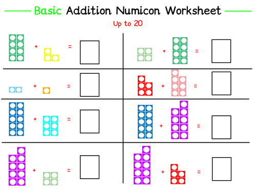 Basic Numicon Addition Worksheet NEW!