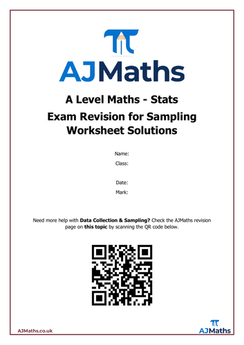 A Level Maths | Sampling | Statistics | Teaching Resources