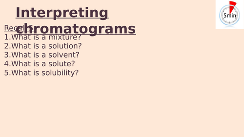 KS4 - Interpreting chromatograms lesson