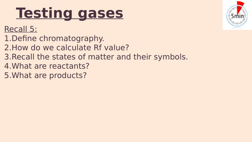 AQA Combined science - C10 Chemical analysis - Scheme of work ...