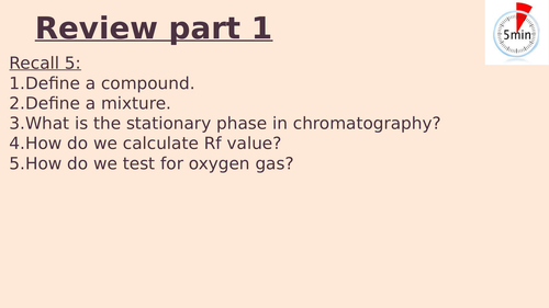 KS4 - Combined science - Chemical analysis recap