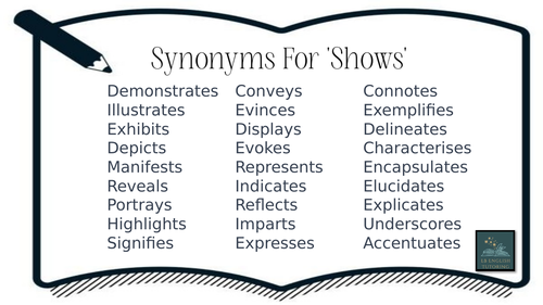 essay synonyms for show