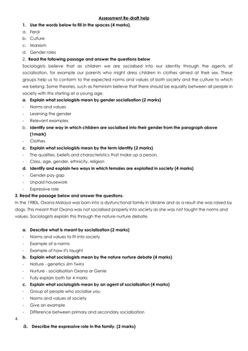 WJEC / Eduqas GCSE Sociology Families full unit | Teaching Resources