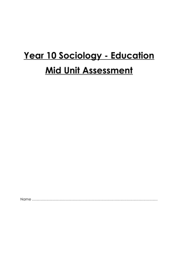 eduqas / wjec GCSE Sociology of education unit of work | Teaching Resources