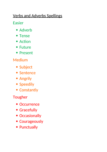 Key Stage 3 SPaG Verbs