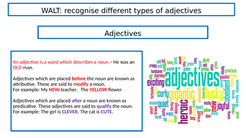 Key Stage 3 SPaG Adjectives