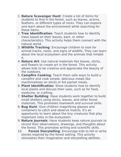 20 Outdoor Forest School Activities for Primary School | Teaching Resources
