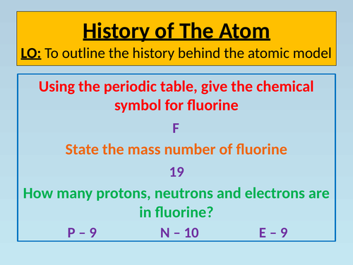 GCSE AQA Chemistry C1 History of The Atom PowerPoint | Teaching Resources