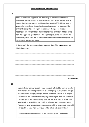 A-Level Psychology - STATISTICAL TESTING [Year 2 Research Methods ...