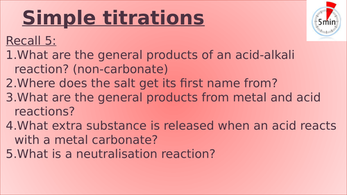 KS3 - Simple titrations lesson