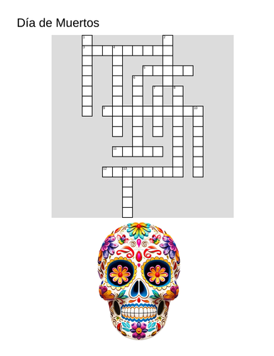 Crucigrama del día de muertos mexicano. Crossword. CGSE level, adults ...