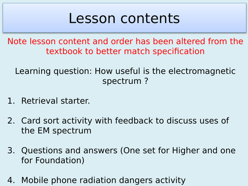 AQA P13.2 Uses of the EM spectrum