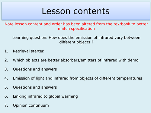 AQA P13.6 Infrared